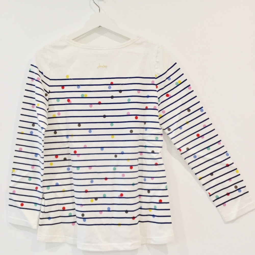 Joules 100% Cotton Polka Dot Striped Coastal Long Sleeve Top Sz 6 - Picture 6 of 13
